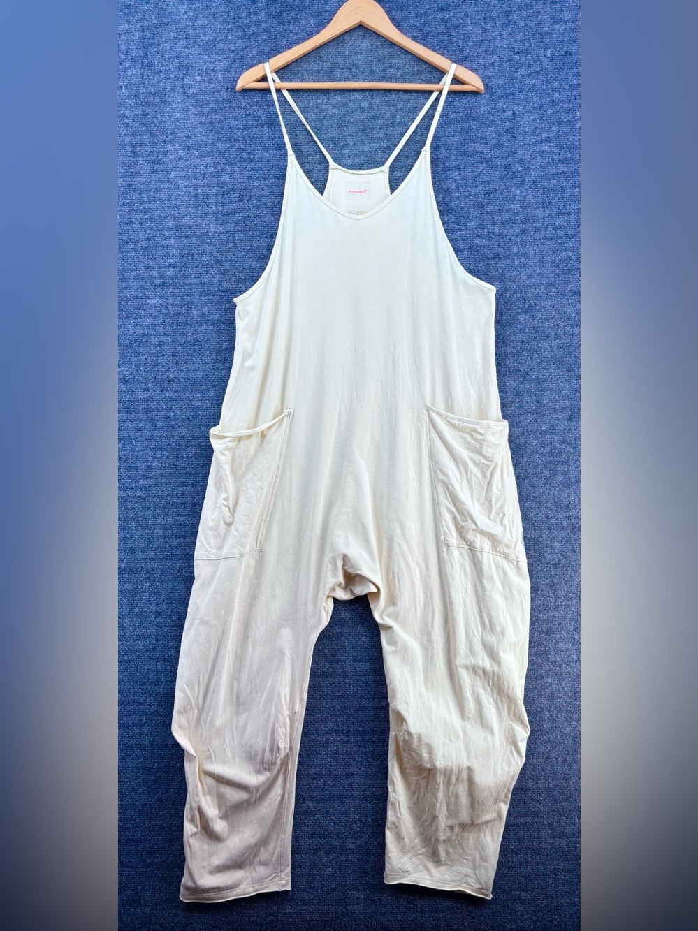 Free People Movement Slouchy Hot Shot Romper Light Yellow Women’s M Athleisure